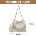 thumbnail image 2 of Bolso bandolera de nailon de gran capacidad con cadena y un solo hombro, color blanco, 2 of 5