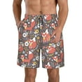 thumbnail image 2 of Uemuo Foxes Pattern Men's Swim Trunks Hawaiian Beach Bathing Suit Swimsuits Beach Quick-Dry Shorts with Pockets-X-Large, 2 of 9