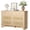 Natural Wood, variant on EastVita 7 Drawers Double Dresser with Wood Drawer Organizer for Living Room Entryway and Hallway
