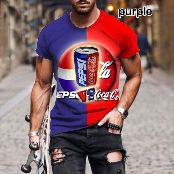 Camiseta Divertida De Moda Creativa 3D Pepsi Cool Camisetas Para Hombres/Mujeres Talla Grande S-5XL