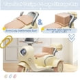 thumbnail image 4 of Track Seven 12V Ride on Motorcycle, 2-Seater Electric Motorcycle with Dual Motor, 3 Wheels Motorbike with Bluetooth, LED Lights, Storage Box, Front Hook, Ride on Toy Car for Kids Aged 3+, Beige, 4 of 7