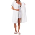 thumbnail image 2 of INSPIRE CHIC Women's Bath Robe Terry Towels Body Wearable Button Down Short Sleeve Cover Up Beach Shower Bathrobe XL White, 2 of 6