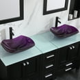 thumbnail image 4 of Wonline 60Inch Black Bathroom Vanity Sink Combo Solid MDF Cabinet with Purple Double Glass Vessel Sink and Faucet with Pop Up Drain Combo, 4 of 7