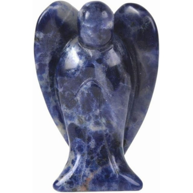 Statue de Guérisseur Ange de Paix en Sodalite Bleue Sculptée 2 Pouces