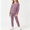 thumbnail image 3 of HBGVBA 2 Piece Set for Little Girl Base Layer Fall Winter Long Sleeve Top Long Pant Matching Outfits, 3 of 5