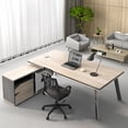 thumbnail image 2 of Storage Reception Office Desk Monitor L Shaped Sets Drawers Computer Desks Supplies European Mesa Escritorio Modern Furniture My Lux Decor Round, 2 of 16