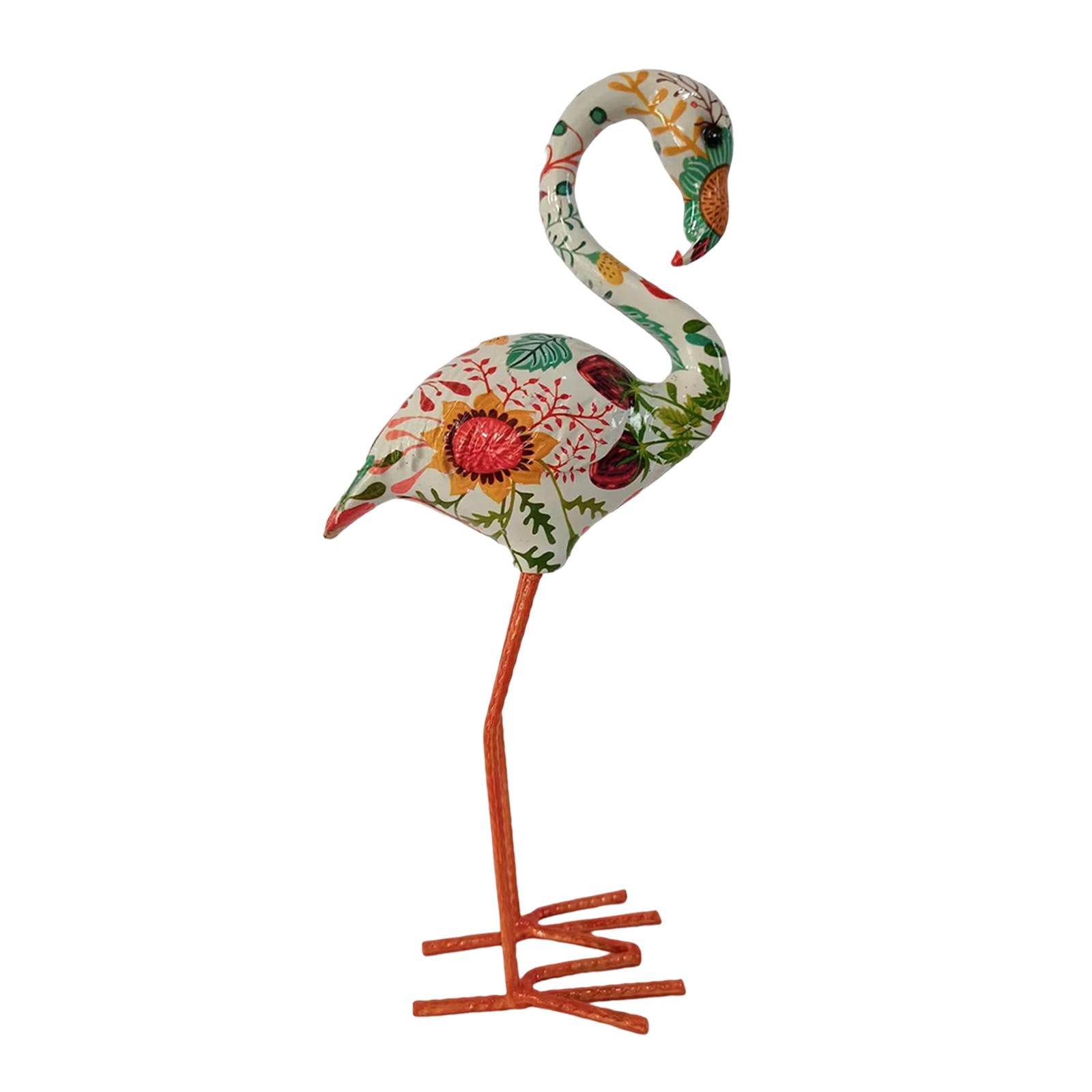 Resin Figurines Birds Sculptures Long Legs Decorative Modern Art Backyard Flamingo Garden Statue for Yard Porch Sidewalks Decoration Window Style C