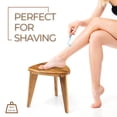 thumbnail image 2 of TeakAura Teak Shower Stool, Teak Shower Bench, Waterproof Wood Chair for Inside Shower, 12'' Spa Foot Rest for Shaving Legs, Organizer Stool, Corner Seat for Bathroom Livingroom, 2 of 8