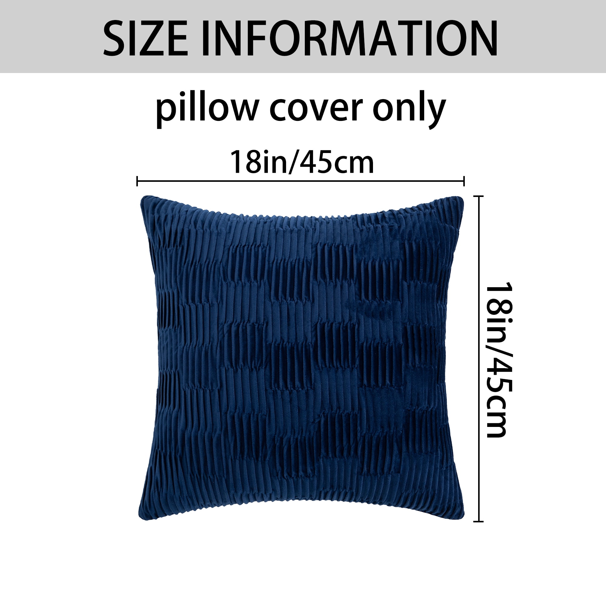 Unique Bargains Boho Style Solid Throw Pillow Covers Set of 2 for Living Room Navy Blue