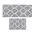 thumbnail image 1 of Juego de alfombra de baño de microfibra 2 piezas 45 x 65 cm + 45 x 120 cm gris, 1 of 8