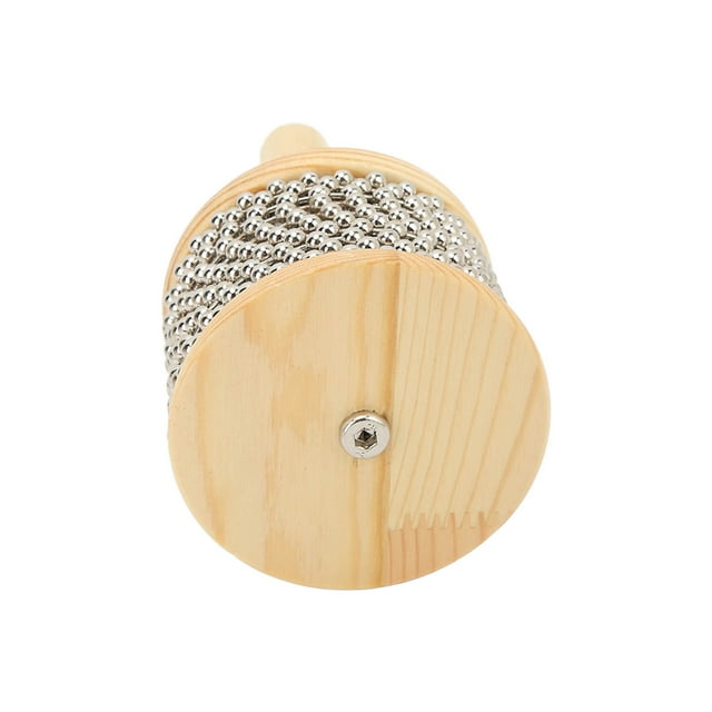 Hand Cranked Cabasa, Wooden Cabasa Easy Operation Attractive Steel Ball For Over 4 Years Old For Rhythm Training Small,Medium,Large