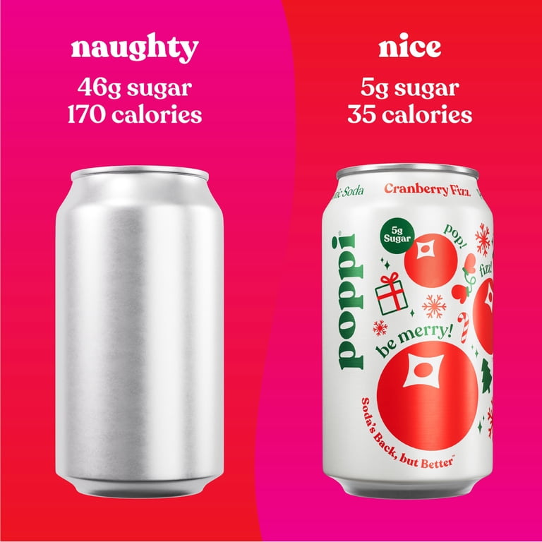 Poppi Cranberry Fizz Prebiotic Soda, 12 fl oz, 4 Pack Cans photo 5