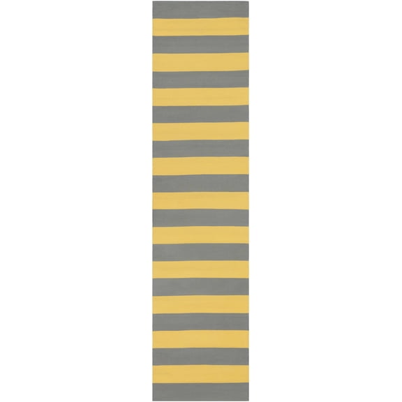 Hauteloom Boyceville Hallway, Kitchen Runner Rug - Transitional - Mustard, Yellow, Medium Gray - 2'6" x 12'