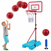 FiGoal Portable Basketball Hoop for Kids, Adjustable Height Up to 6 Feet for Indoor Outdoor Basketball Game Mini Basketball Goal Toy