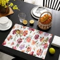 thumbnail image 4 of Pioneer Flower Floral Print Pattern Summer Placemats Table Placemats Set Of 4-Linen Kitchen Washable Placemats Table Mats 12x18 Inch Non-Slip Heat Resistant, 4 of 5
