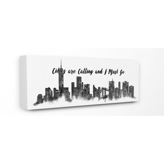 Stupell Industries Cities Are Calling White Landscape Drawing Canvas Wall Art by Ziwei Li