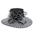 thumbnail image 1 of Sombrero de organza de lunares grandes de ChicheadWeadwear con piedra - Negro / blanco ChicHeadwear Sombrero, 1 of 1
