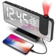 thumbnail image 5 of Reloj despertador digital LED con proyector digital, radio y espejo ajustable., 5 of 5