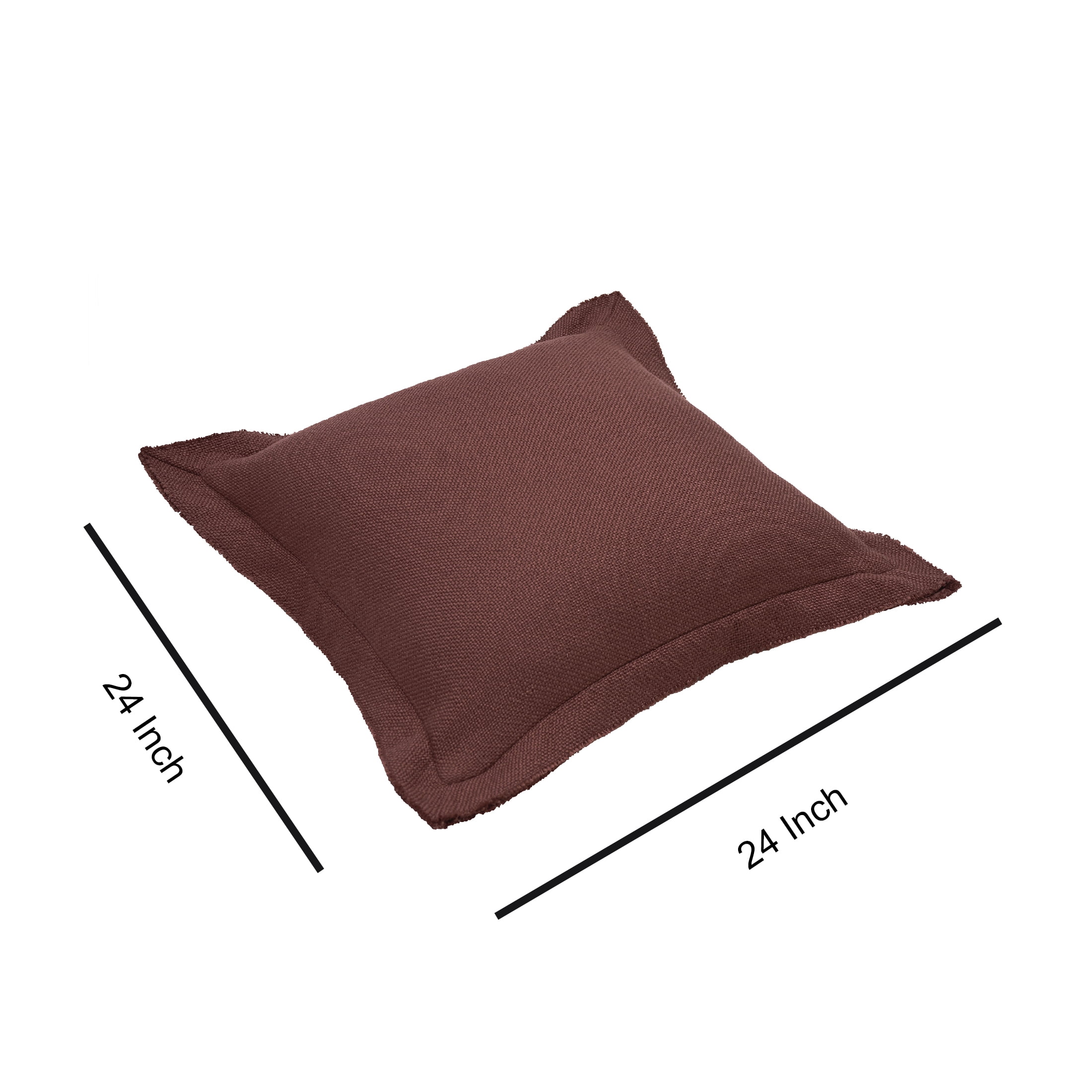 Better Homes & Gardens 24x24 Blake Bi-Flange Throw Pillow Cover, Rich Cocoa