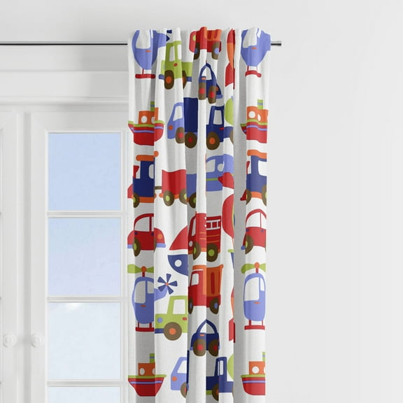 Bacati Transportation Multicolor Window Curtain Panel, 42” x 84”