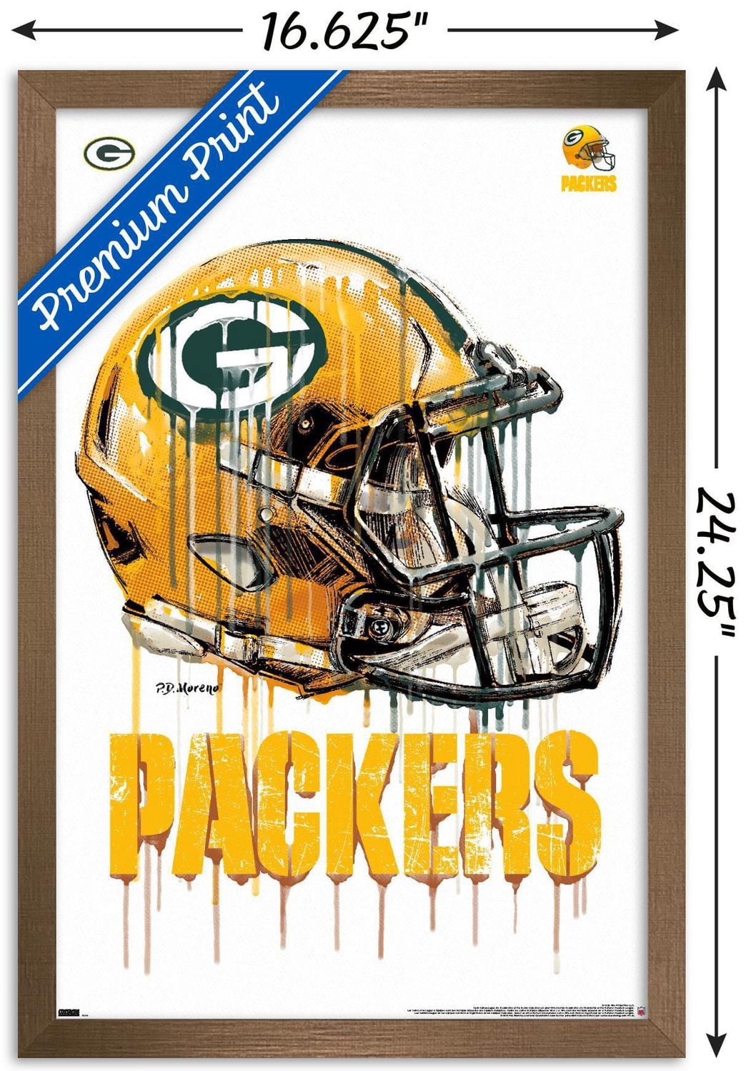 NFL Green Bay Packers - Drip Helmet 20 Wall Poster, 22.375" x 34"