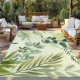 thumbnail image 2 of Green Blue Leaves Outdoor Rug for Patio/Deck/Porch, Non-Slip Large Area Rug 5 x 8 Ft, Summer Botanical Farmhouse Watercolor Leaf Indoor Outdoor Rugs Washable Area Rugs, Camping Rug Carpet Runner, 2 of 8