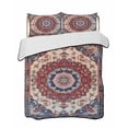 thumbnail image 2 of Quilts Queen Size, Red Navy Blue Boho Soft Comforter Bedding Set for Bed, Vintage Ethnic Geometric Lightweight Quilted Bedspread with Pillow Cover(2 Pieces) for All Season, 90x96 Inch, 2 of 6