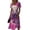 Hot Pink, variant on Tropical Palm Tree Sunset Print Wrap Dress for Women - V-Neck Short Sleeve High Waist A-Line Midi Summer Beach Vacation Gown, Flowy Boho Holiday Party Dress with Cinched Waist Green S