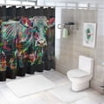 thumbnail image 7 of Orinice Cow Colors Glitch Art Bathroom Decor Set - Colorful Luxurious Polyester Fabric Shower Curtain Set with Hooks 36x72, 7 of 7