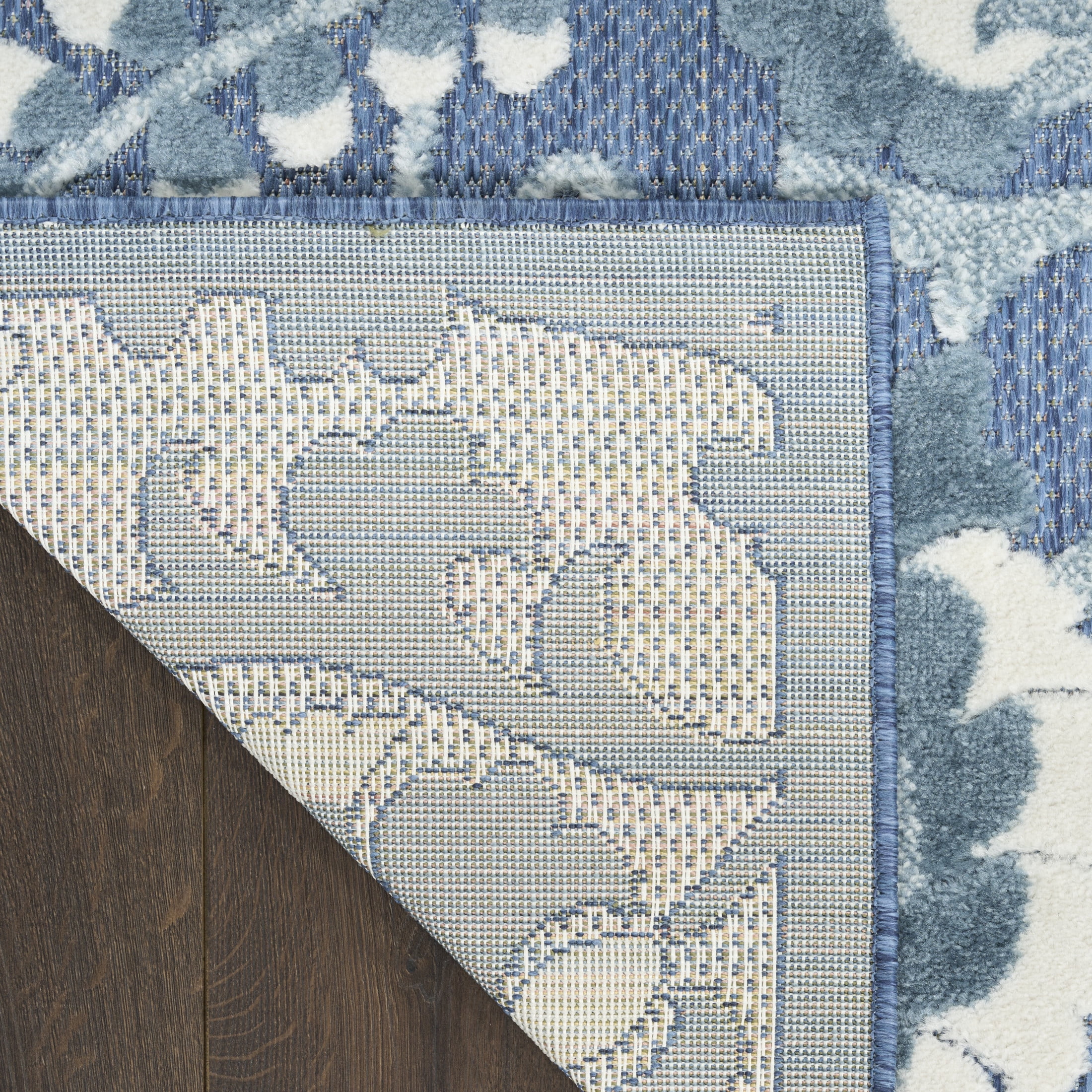 Nourison Aloha 5'3" x 7'5" Blue Farmhouse Rug