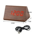 thumbnail image 2 of Manunclaims Digital Wooden Alarm Clock, Electronic LED Time Display, Sound Control & Brightness Adjustment & Temperature, Good for Bedroom, Bedside, Desk, Office, Kids and Families, 2 of 8