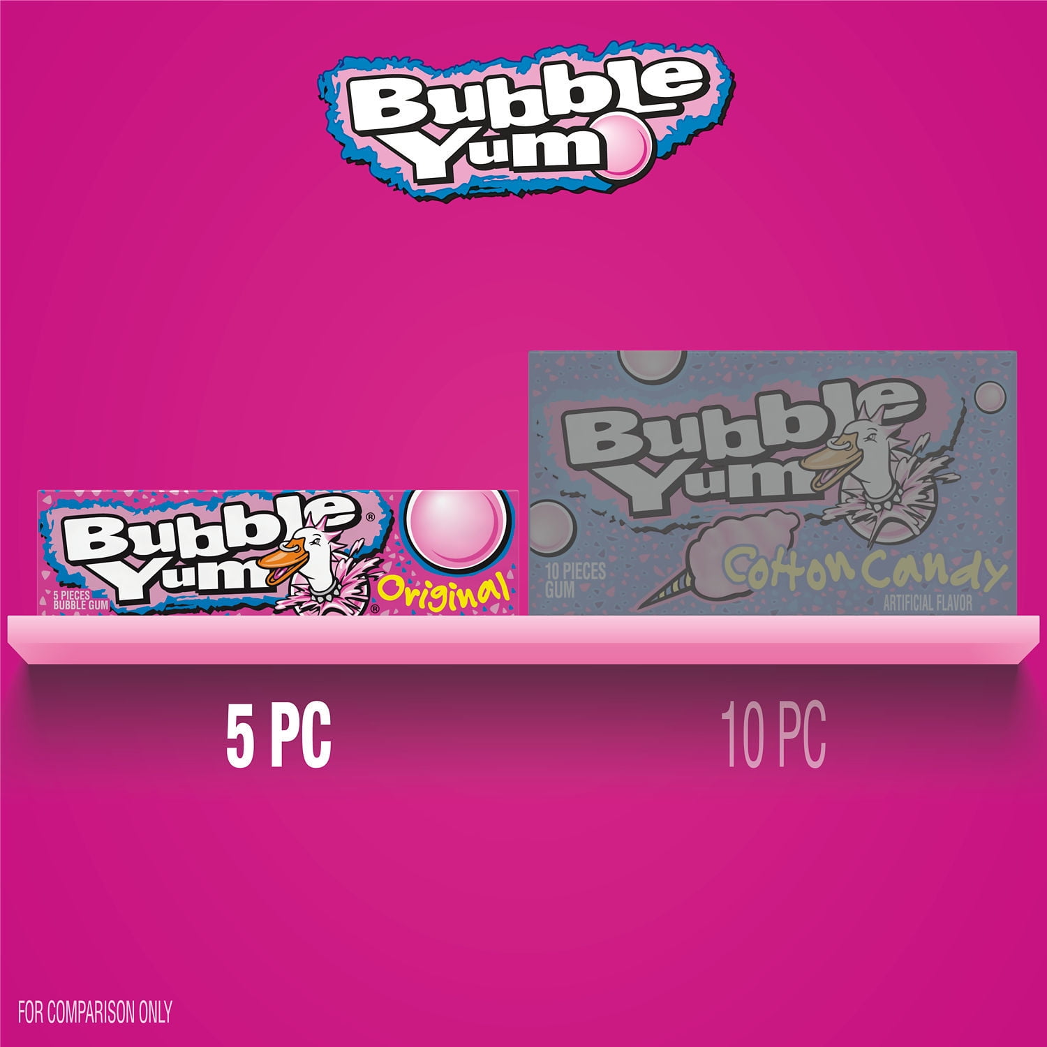 Bubble Yum Original Chewy Bubble Gum, Packs 1.4 oz, 18 Count