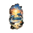 thumbnail image 2 of Underwater World Wall Stickers for Bathroom, Broken Wall 3D Ocean Theme Decor, Waterproof Sanitary Wall Decals, Sea Life Mural for Kids and Home, 2 of 5