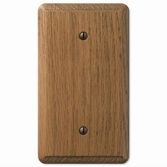 Amerelle Contemporary Medium Brown 1 gang Oak Wood Blank Wall Plate 1 pk
