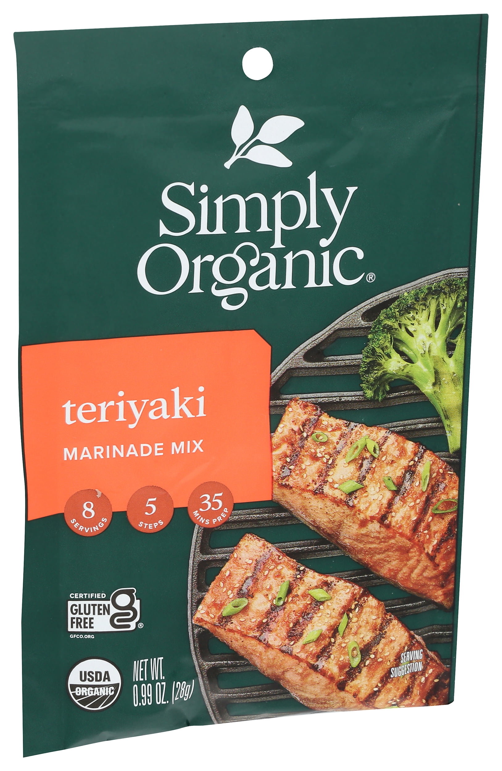 (Pack 12), Simply Organic Teriyaki Marinade Mix, 0.99 oz