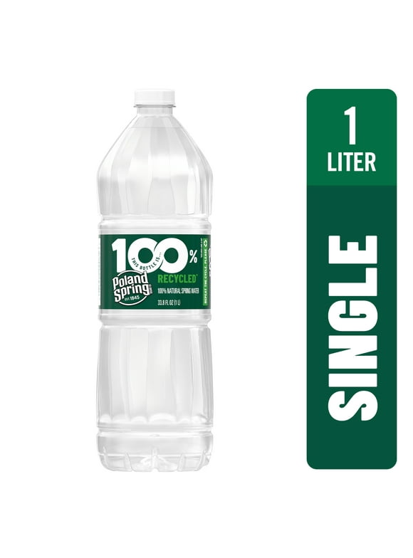 POLAND SPRING Brand 100% Natural Spring Water, 1-Liter plastic bottle