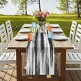 thumbnail image 3 of Black Gray White Table Runner 108 Inches Long,Vintage Rustic Abstract Ombre Aesthetic Cotton Linen Table Runners Dresser Scarves,Tabletop Scarf Furniture Cover for Home Dinner Party Decor 13"x108", 3 of 8