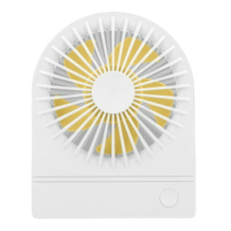 

White USB Luminous Small Fan Cartoon Mini Fan Student Dormitory Desktop Mute Portable Small Electric Fan