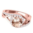 thumbnail image 2 of Aonejewelry 1.15 Ct. Created Morganite and Diamond Engagement Ring Crafted In 14k Solid Rose Gold, 2 of 4