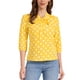 thumbnail image 1 of BLUSA CON PUÑO ELÁSTICO Y LAZO EN EL CUELLO IMPRESA PARA MUJERES CHIC L Amarillo, 1 of 5