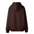 thumbnail image 4 of Qwertyu Women's Oversized Zip Up Hoodie Lightweight Thin Long Sleeve Hooded Sweatshirt with Pockets Coffee M, 4 of 8