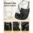 thumbnail image 3 of Hammock Chair Hanging Chair Swing Large Indoor with Anti-Slip Steel Spread Bar and Pocket-Max 500lbs-2 Cushions, Perfect for Bedroom,Outdoor,Patio, Porch,Backyard…, 3 of 6