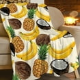 thumbnail image 2 of Fruit Blanket Gift for Girls Women Ultra Soft Cozy Fleece Pineapple Banana Coconut Throw Blankets Fuzzy Plush Bedding Blanket for Bed Kids Adults 80"x60", 2 of 6