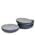 thumbnail image 3 of BIA S/4 Textured Shallow Bowls, Blue, 3 of 3
