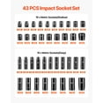 thumbnail image 3 of BENTISM Impact Socket Set 1/2 inches 43 Piece Impact Sockets, Standard Socket Assortment, 1/2 inches Drive Socket Set 6-Point Sockets Metric 9-30 mm (Standard/Deep), 3 of 9