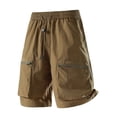 thumbnail image 3 of Sentmoon Men’s Short Mens Workwear Shorts Solid Color Elastic Waist Drawstring Pocket Design Casual Sport Utility Short Pants Lightweight Breathable for Outdoor and Daily Wear S-5XL, 3 of 9