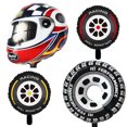 thumbnail image 4 of Globos de aluminio con temática de autos de carrera, casco con ruedas de auto, eventos deportivos, suministros para fiestas de autos de carrera, decoración para cumpleaños de niño, carreras a cuadros, 4 of 5