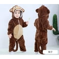 thumbnail image 2 of Unisex Baby Animal Onesie Flannel Hooded Romper for Infants Toddlers (0-3 Years) Winter Jumpsuit for Boys and Girls, 2 of 6