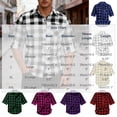 thumbnail image 4 of Xcmzpl Mens Short Sleeve Plaid Shirts Lapel Collar Button Down Pocket Tops Classic Fit Loose Fit Casual Everyday Tee, 4 of 9