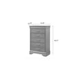 thumbnail image 4 of CoSoTower 5-Drawer Tall Chest Modern 1Pc Black Finish Solid Wood Wooden Crocodile Texture Crystal Tufted Handle Bedroom Home Furniture, 4 of 5